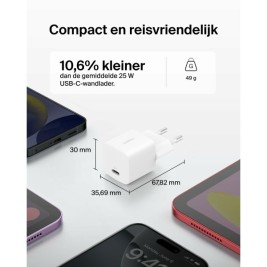 Зарядно за стена Belkin WCA012KQ1MWH-B6 Бял 25 W