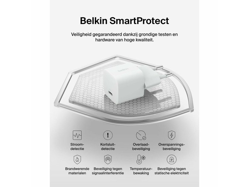 Зарядно за стена Belkin WCA012KQ1MWH-B6 Бял 25 W