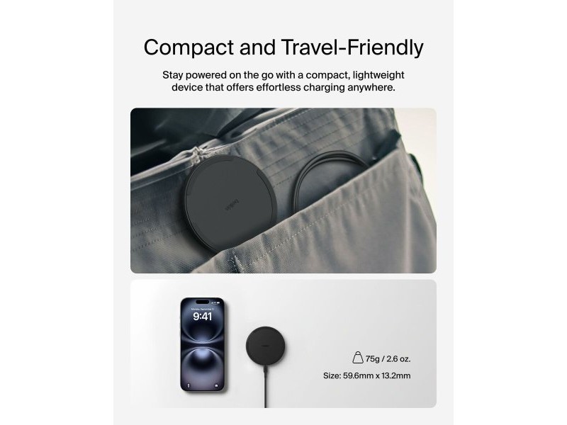 Безжично зарядно Belkin WIA012HQBK Черен 15 W