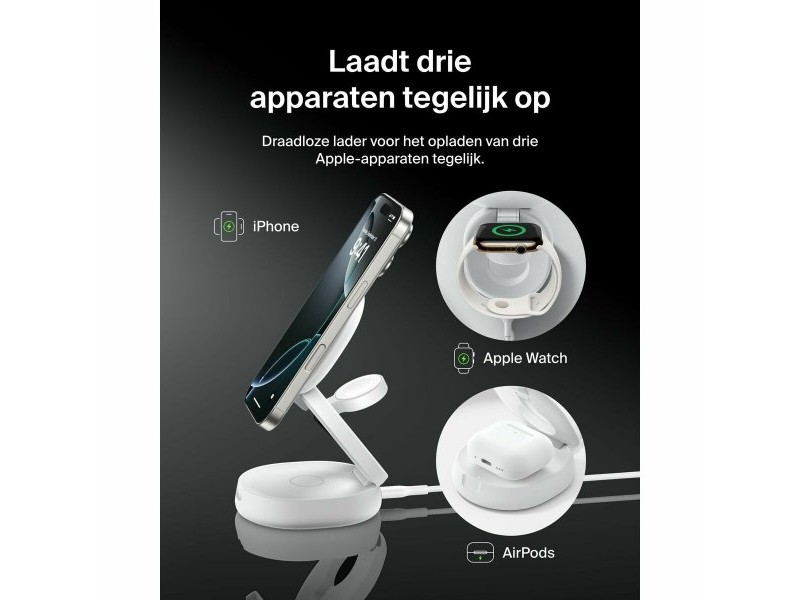 Безжично зарядно Belkin WIZ034KQWH Бял