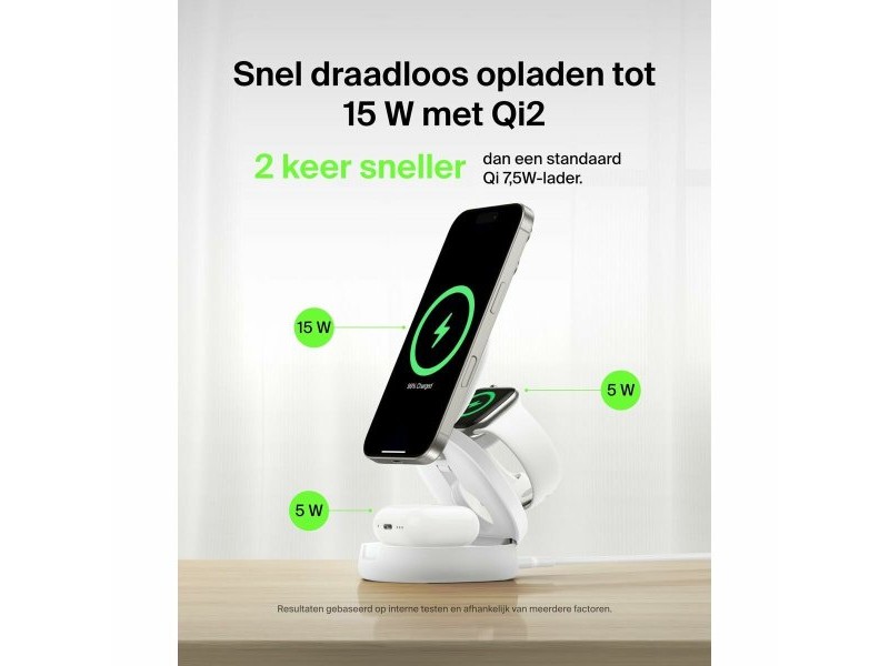 Безжично зарядно Belkin WIZ034KQWH Бял