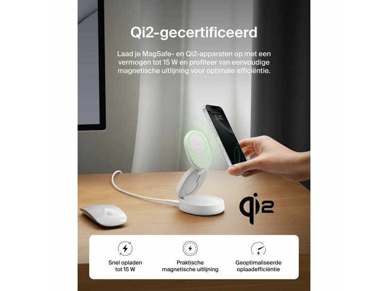 Безжично зарядно Belkin WIZ034KQWH Бял