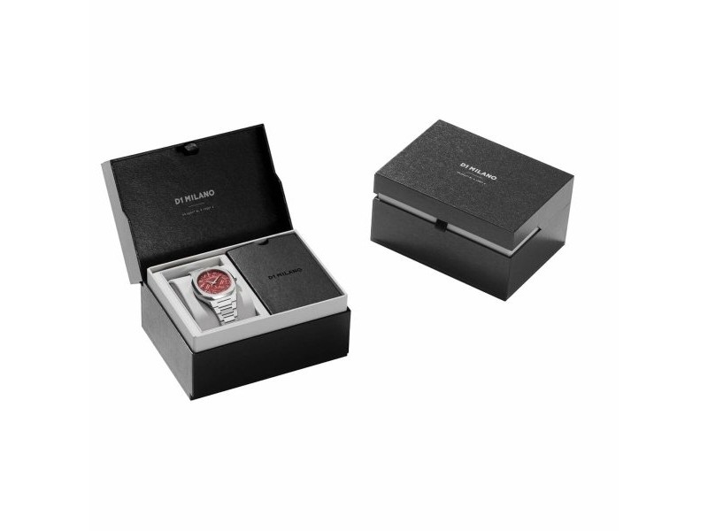 Мъжки часовник D1 Milano ULTRA THIN BARN RED Черен Сребрист (Ø 40 mm)