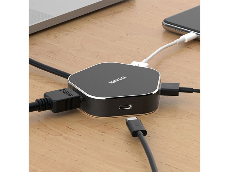 Гнездо с 3 USB порта D-Link DUB-M420 Черен/Сив Черен/Сребрист 60 W