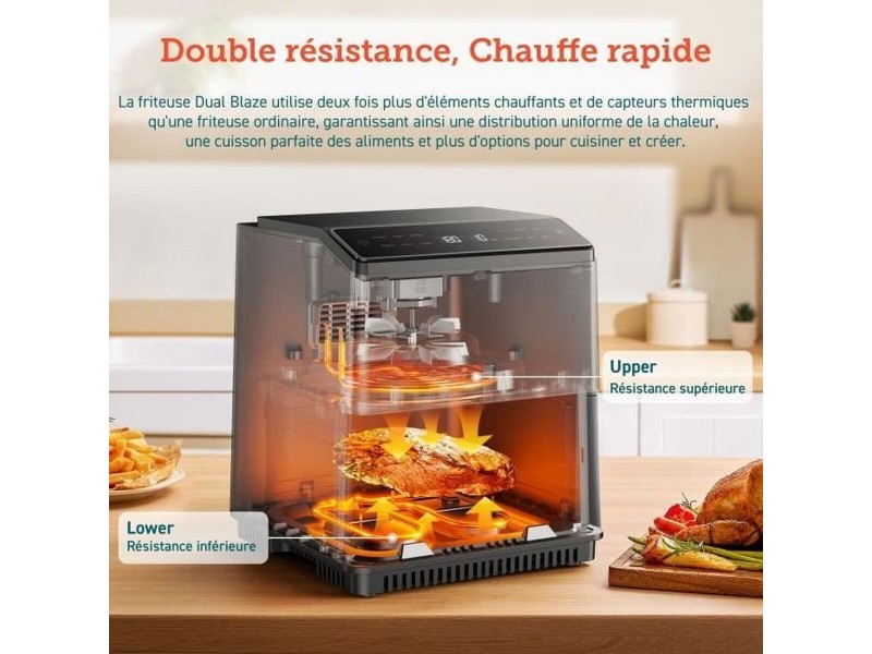 въздушен фритюрник Cosori Dual Blaze Chef Edition 1700 W Черен въздушен фритюрник Cosori Dual Blaze Chef Edition 1700 W Черен