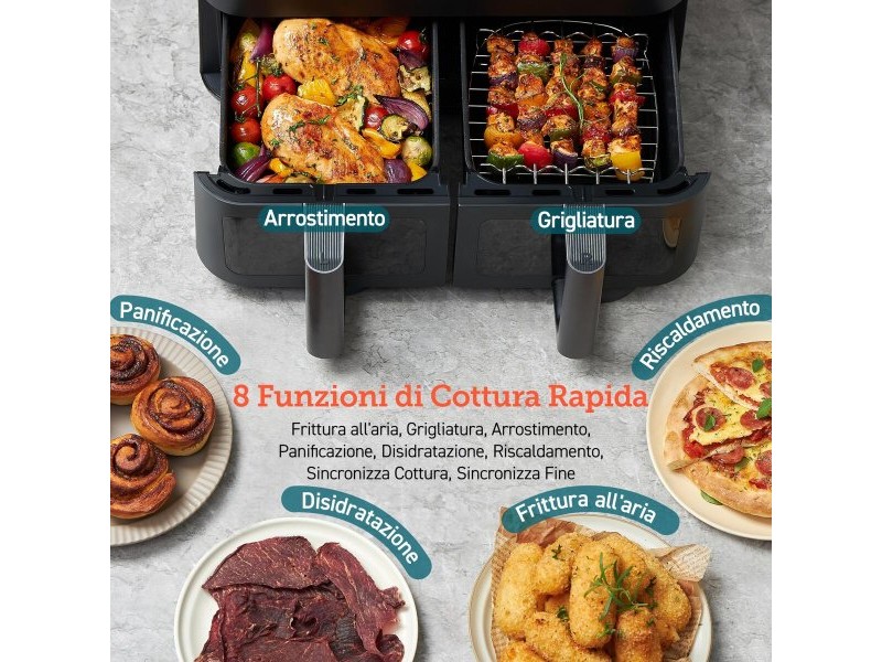 въздушен фритюрник Cosori Dual Basket 8.5 Chef Edition Черен 8,5 L