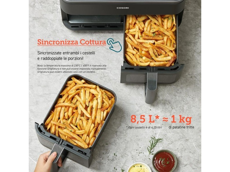 въздушен фритюрник Cosori Dual Basket 8.5 Chef Edition Черен 8,5 L
