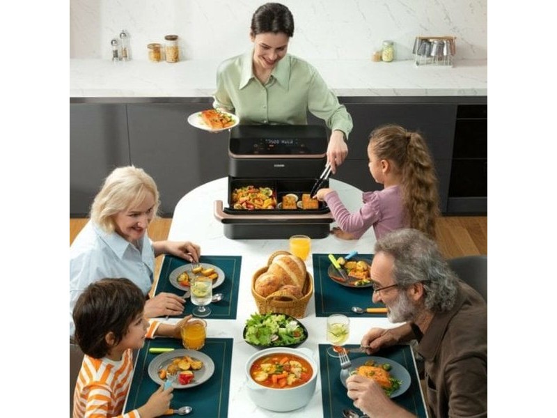 въздушен фритюрник Cosori Cosori Dual Basket Twinfry Chef Edition 10 L Черен Сребрист Металик 2800 W