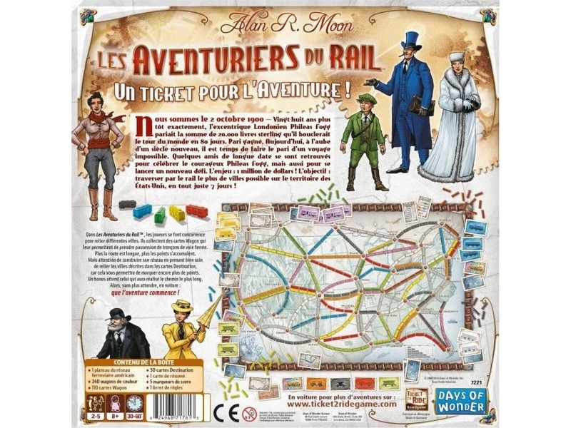 Настолна игра Asmodee The Adventurers of Rail USA (FR)