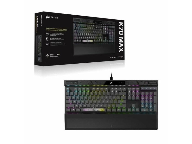 Блутут клавиатура Corsair K70 MAX RGB Черен Сив френски AZERTY