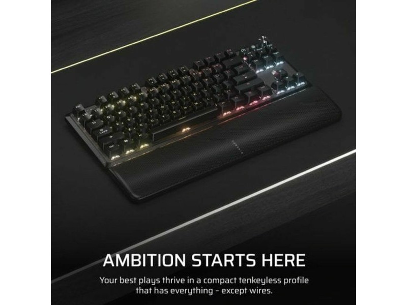 Безжична клавиатура Corsair CH-914901E-ES Черен Испанска Qwerty