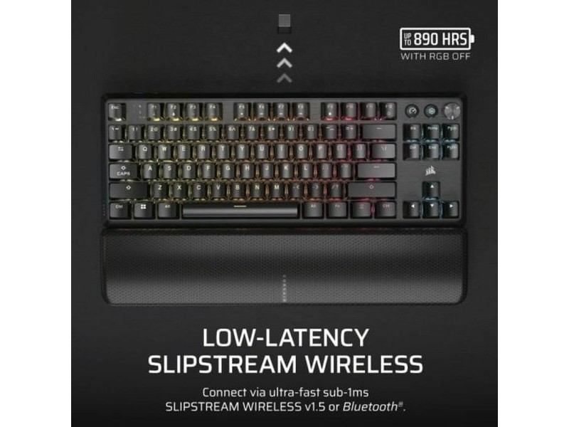 Безжична клавиатура Corsair CH-914901E-ES Черен Испанска Qwerty