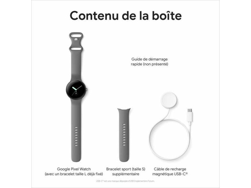 Смарт часовник Google Pixel Watch GA04300 Черен Матово черно 1,2