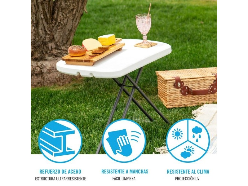 Маса за пикник Lifetime Бял Стомана HDPE 66 x 71 x 46 cm