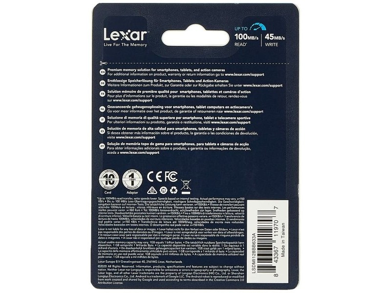 USB стик Lexar 633x Син Черен 128 GB