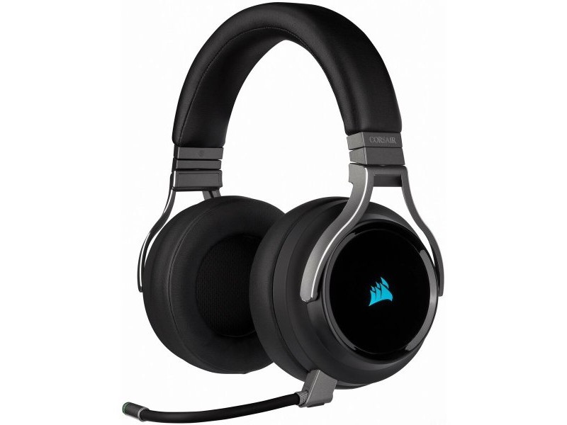 Блутут слушалки с микрофон Corsair Virtuoso RGB Черен Многоцветен