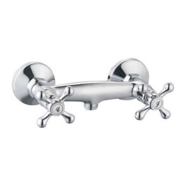 Смесител с Две Ръкохватки Rousseau Beverley Сив Метал Месинг 15 cm Душ