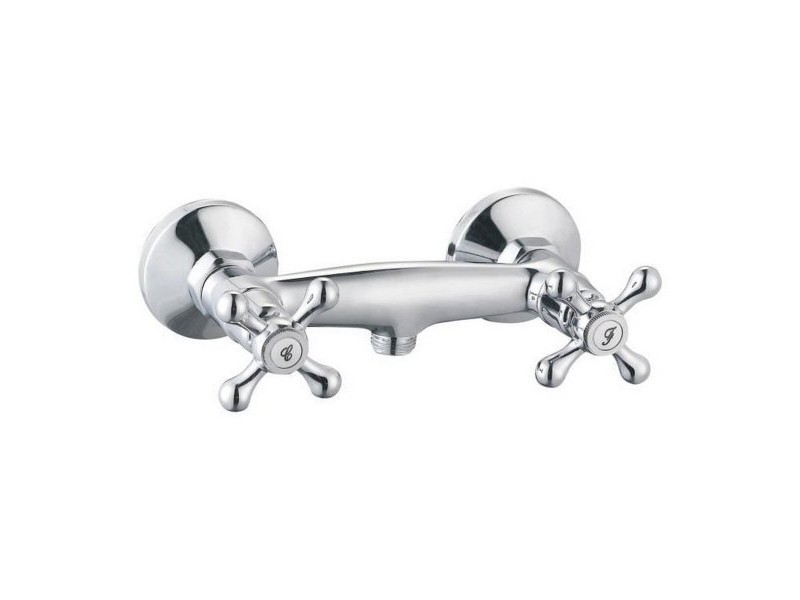 Смесител с Две Ръкохватки Rousseau Beverley Сив Метал Месинг 15 cm Душ