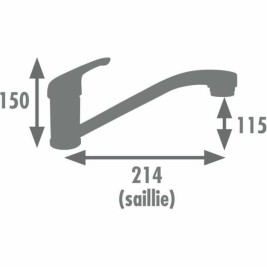 Kitchen Tap Rousseau SUN NF Сив Сребрист