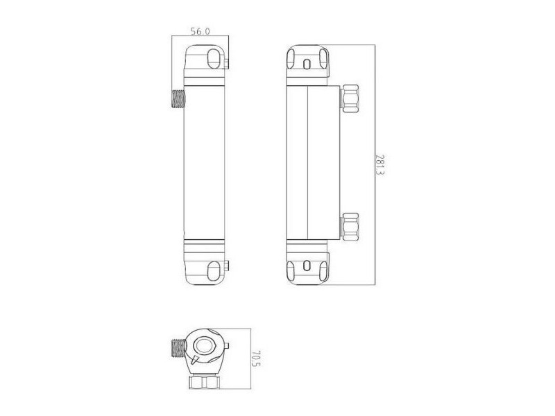 Смесител с Две Ръкохватки Rousseau Volga 2 Сив Месинг 15 cm Душ