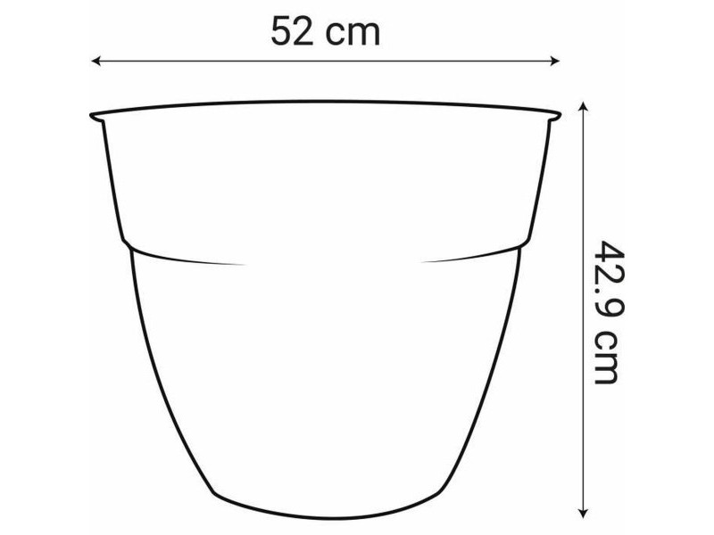 Саксия EDA Сив Ø 52 cm Тъмно сив Пластмаса Кръгъл Модерен