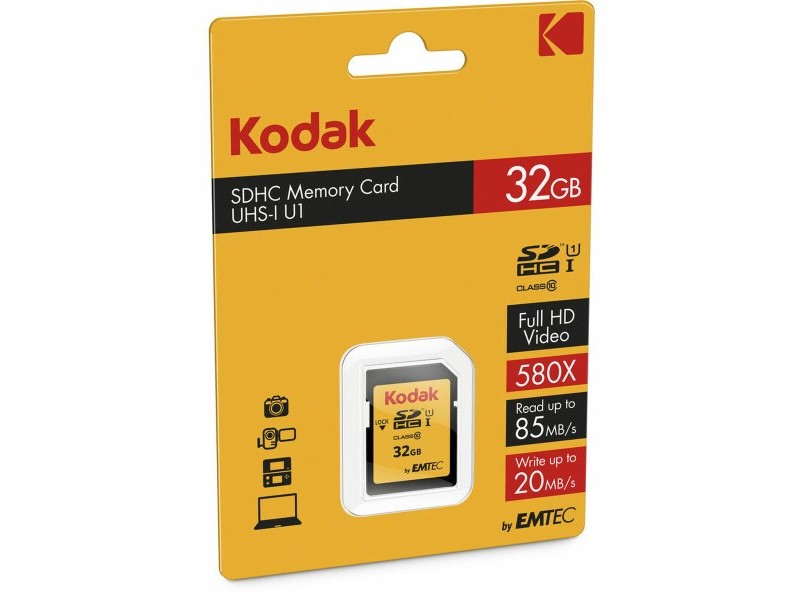 Mикро SD карта памет с адаптер Kodak SDHC32GBCLASS10U1 32 GB SDHC UHS-I Клас 10