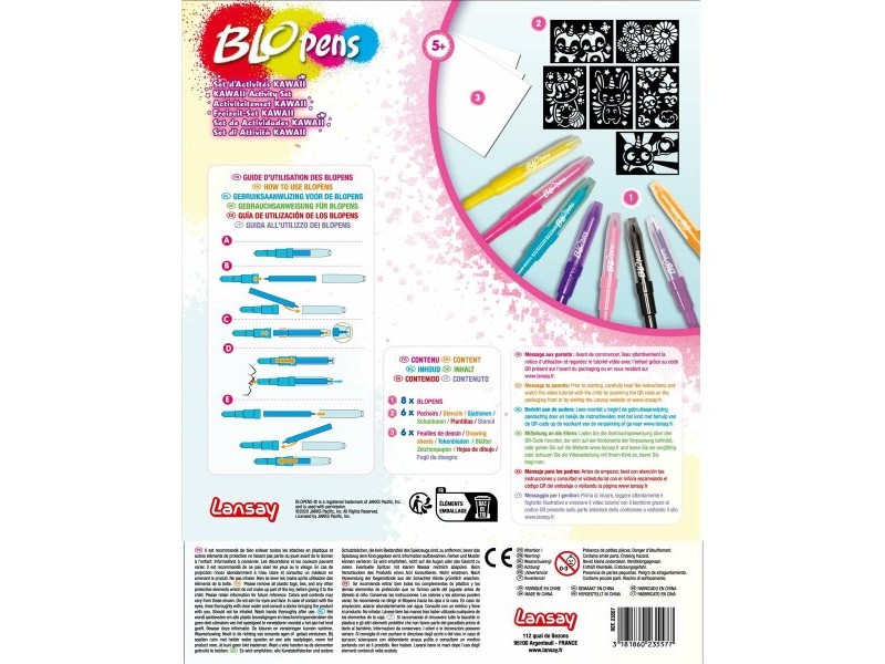 Кутия за Оцветяване Lansay BLOPENS KAWAII Многоцветен