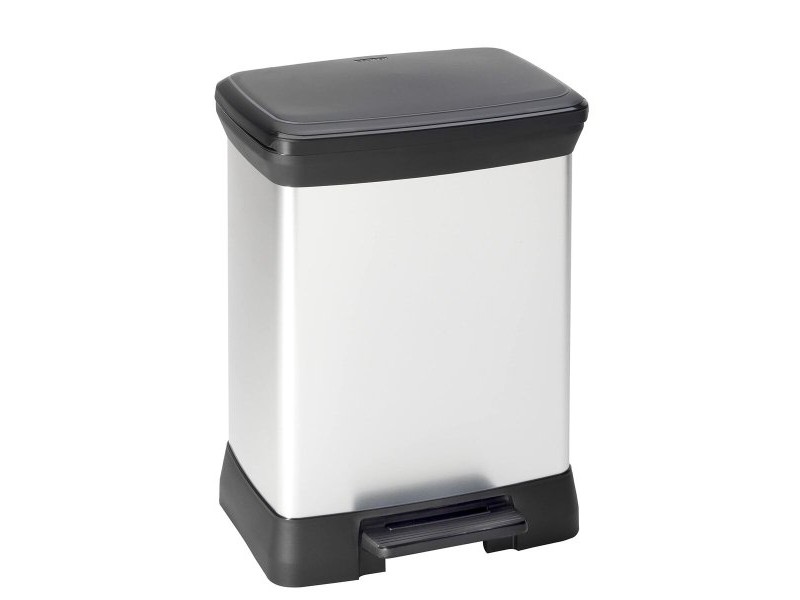 Кошче за Рециклирани Отпадъци Curver Duo Déco Сребрист 10 L 18 L