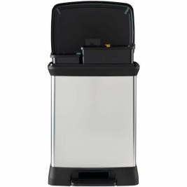 Кошче за Рециклирани Отпадъци Curver Duo Déco Сребрист 10 L 18 L