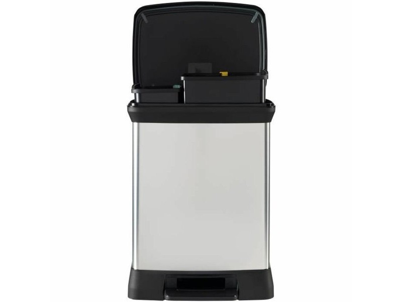 Кошче за Рециклирани Отпадъци Curver Duo Déco Сребрист 10 L 18 L