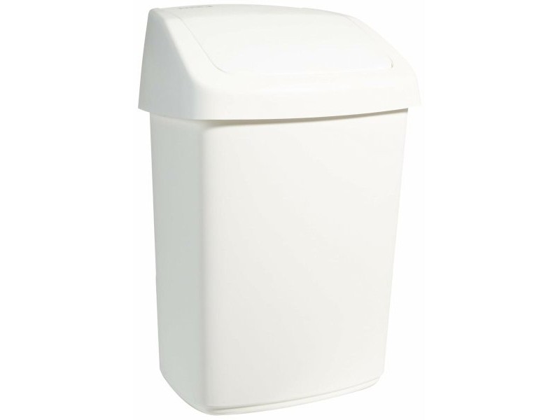 Кошче за Боклук Rubbermaid TAPA BASCULANTE Бял Черен Пластмаса 25 L