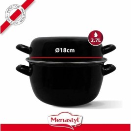 Касерола с Капак Menastyl Черен Полирана емайлирана стомана 2 Части