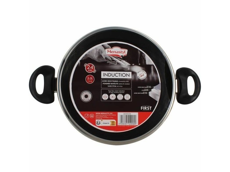 Касерола Menastyl Сив 5 L Ø 24 cm