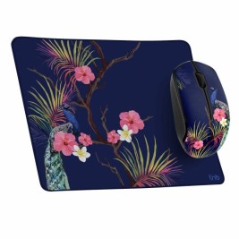 Мишка за Игра и Подложка T'NB TROPIC Тъмно синьо