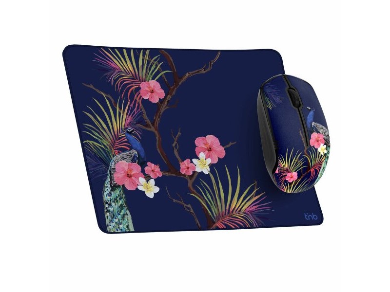 Мишка за Игра и Подложка T'NB TROPIC Тъмно синьо