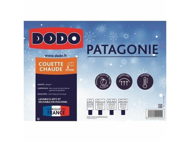 Пух DODO Patagonia Бял 380 g/m² 140 x 200 cm