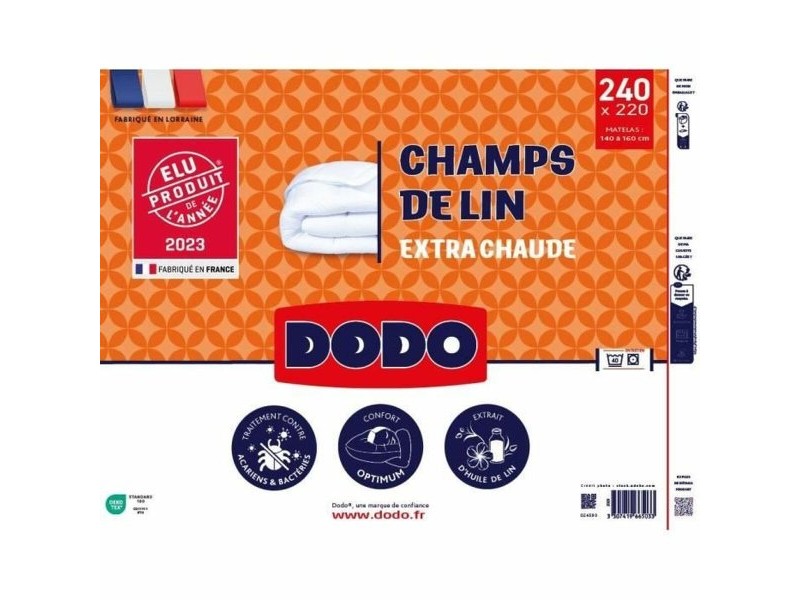 Скандинавски Стил Пълнеж DODO Champs de Lin Бял 450 g/m² 220 x 240 cm (Двойно легло)
