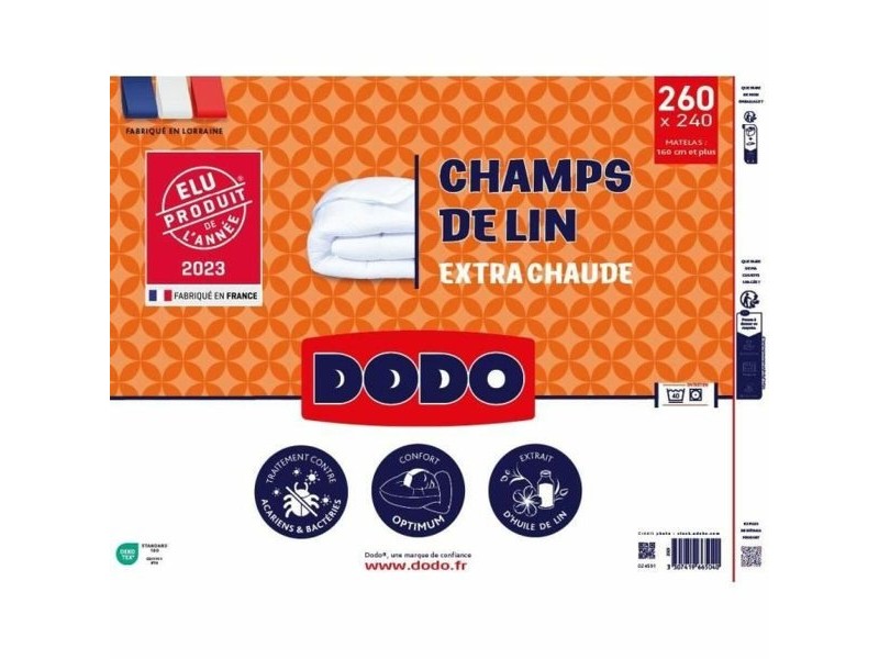 Скандинавски Стил Пълнеж DODO Champs de Lin 240 x 260 cm Бял 450 g/m²