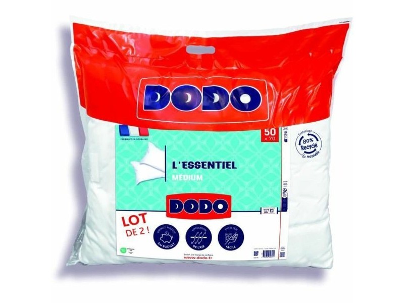 Комплект от 2 възглавници DODO L'Essentiel Médium Бял 50 x 70 cm
