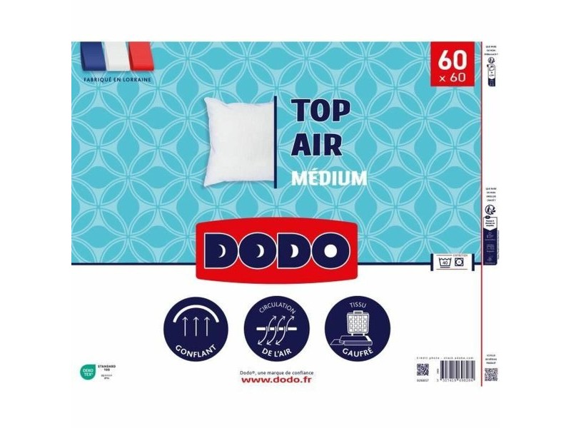 възглавница DODO MEDIUM TOP AIR Бял 60 x 60 cm