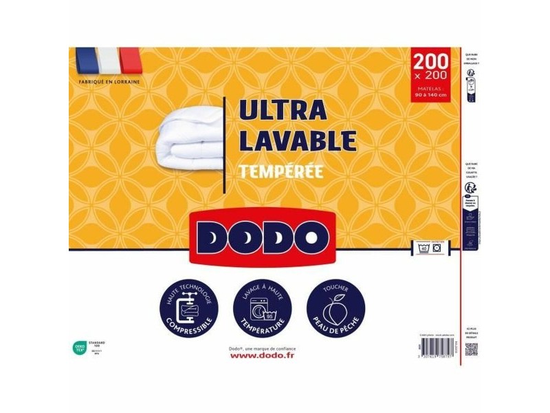 Скандинавски Стил Пълнеж DODO ULTRA LAVABLE Бял 200 x 200 cm