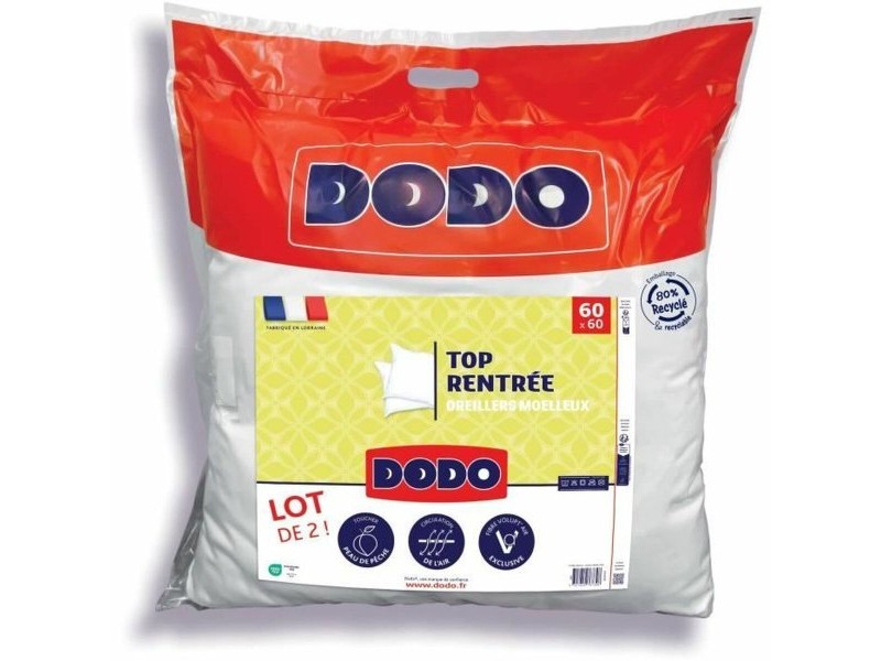 Комплект от 2 възглавници DODO Бял 60 x 60 cm