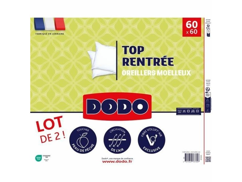 Комплект от 2 възглавници DODO Бял 60 x 60 cm