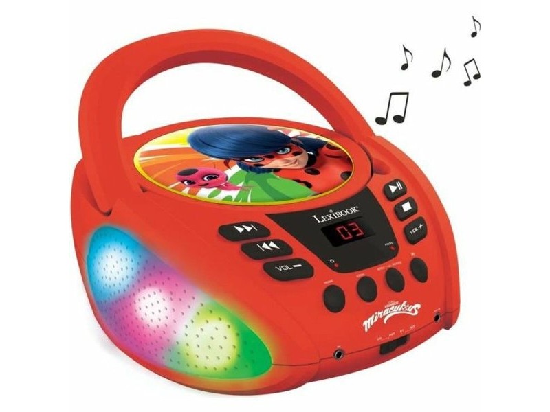 CD/MP3 плейър Lexibook Miraculous Bluetooth 5.0 Червен