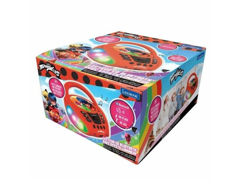 CD/MP3 плейър Lexibook Miraculous Bluetooth 5.0 Червен