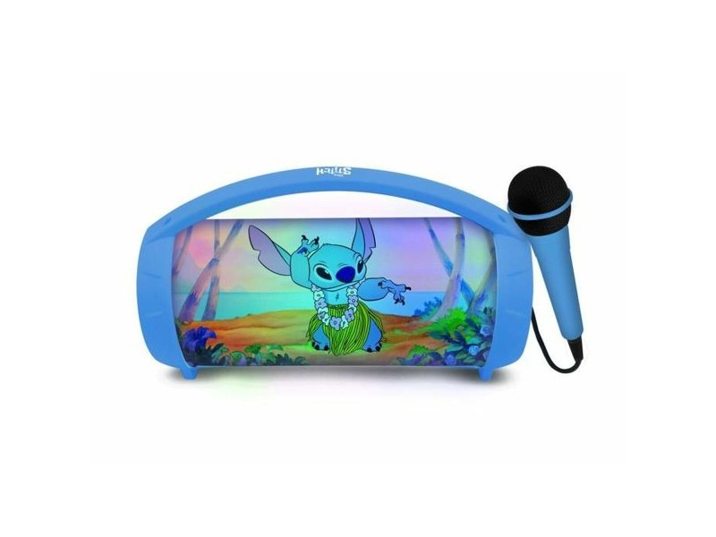 Тонколони с блутут и микрофон Караоке Lexibook Stitch Disney Син