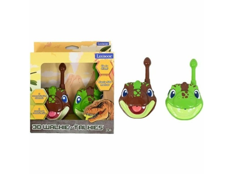 Уоки токи Lexibook Walkie talkie de dinosaurios en 3D de 500 m