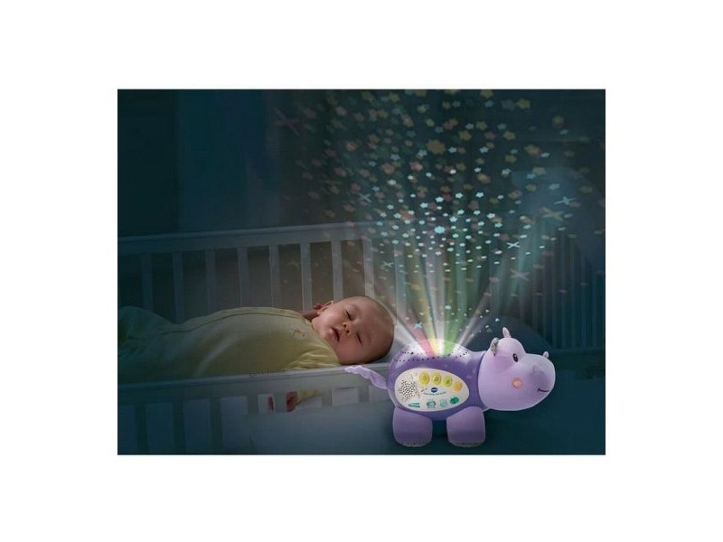 Мека играчка със звук Vtech Hippo Dodo Starry Night (FR) Лилав