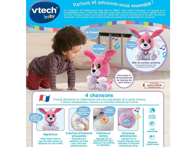 Мека играчка със звук Vtech Baby Doggie Talk to me (FR) Куче