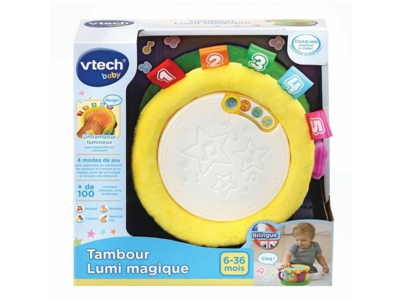 Барабан Vtech Baby Tambour Lumi Magique (FR) Пластмаса (1 Части)